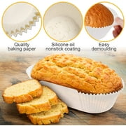 Artrylin 40 PCS Loaf Bread Baking Liners, Paper Loaf Pan Liners, Disposable Greaseproof Baking Cups Tin Liners for Cakes, Snacks, Cupcakes, Muffins, Weddings, Parties, White, Recyclable
